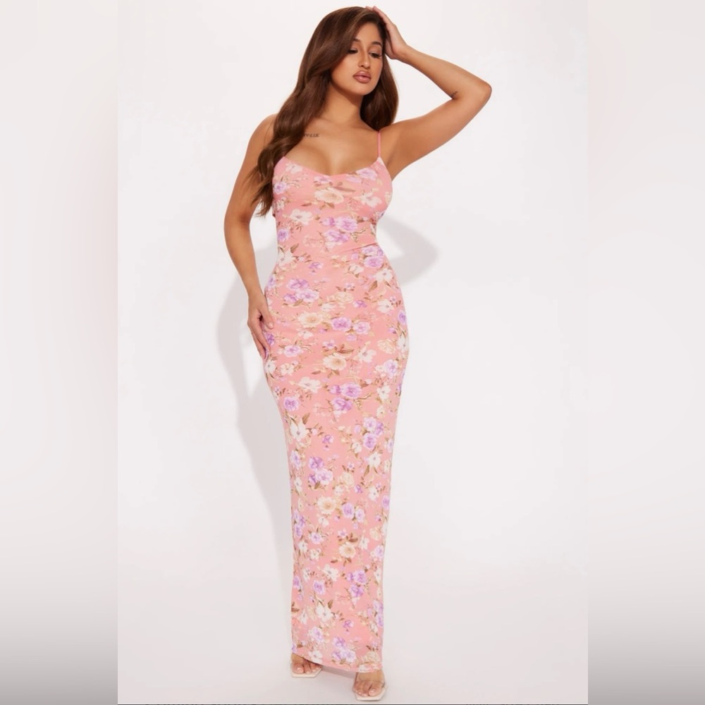 Fashion nova pink floral dress